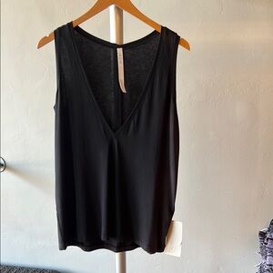 Black Lululemon Deep Cove Muscle Tank Sleeveless V-Neck